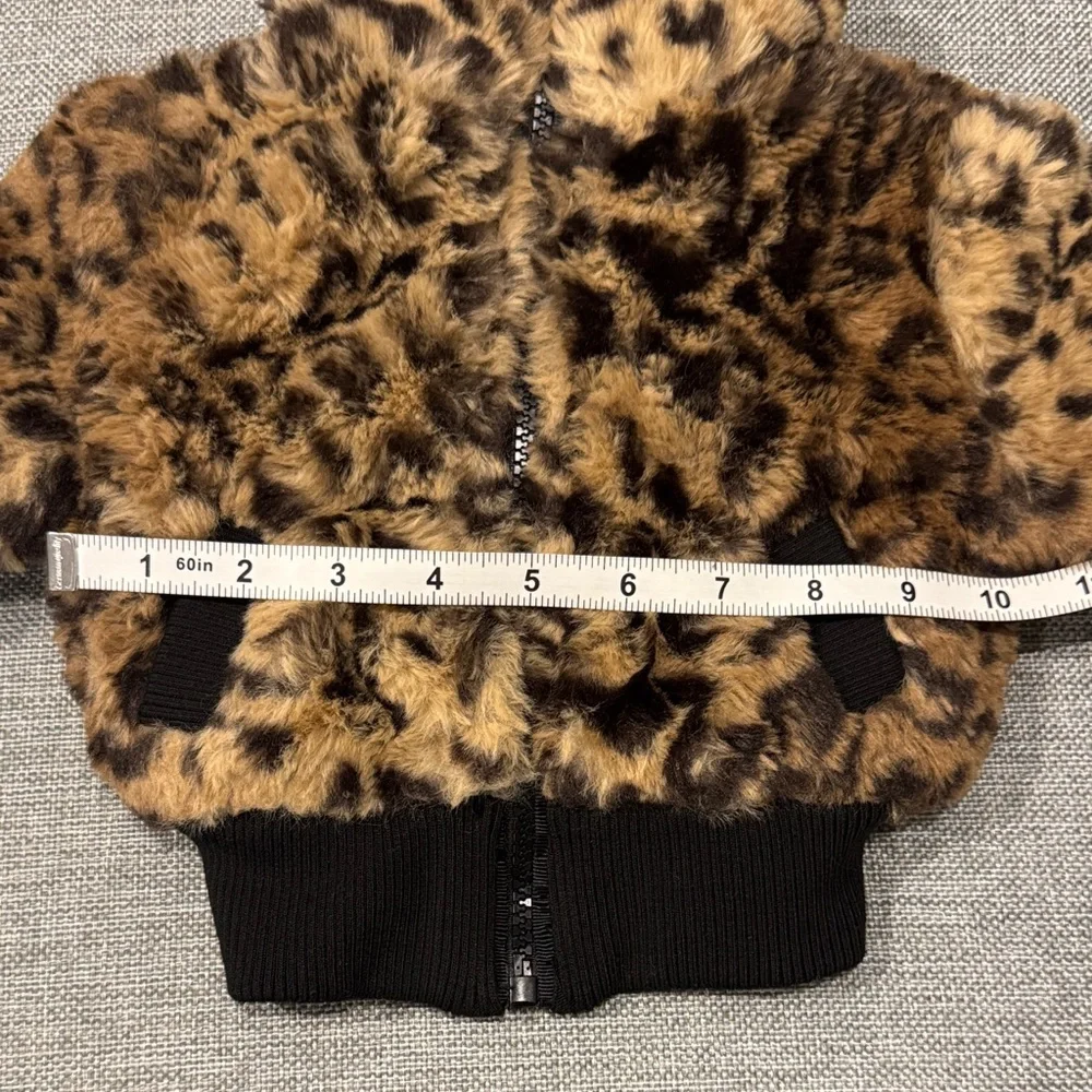 Urban Republic Leopard Print Faux Fur Jacket - Brown and Black Size 6-9 Months